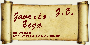 Gavrilo Biga vizit kartica